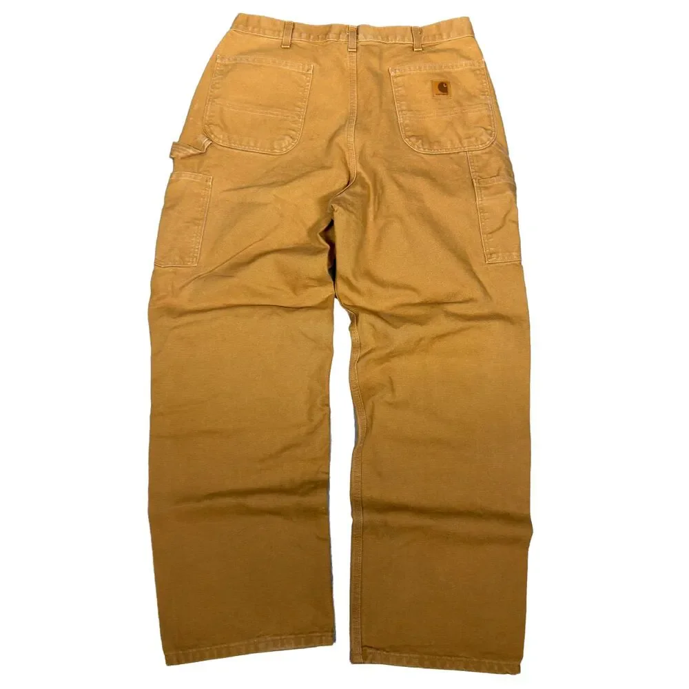 Carhartt Men's B11 Carpenter Pants 34x30 Brown Duck Canvas Loose Original Fit